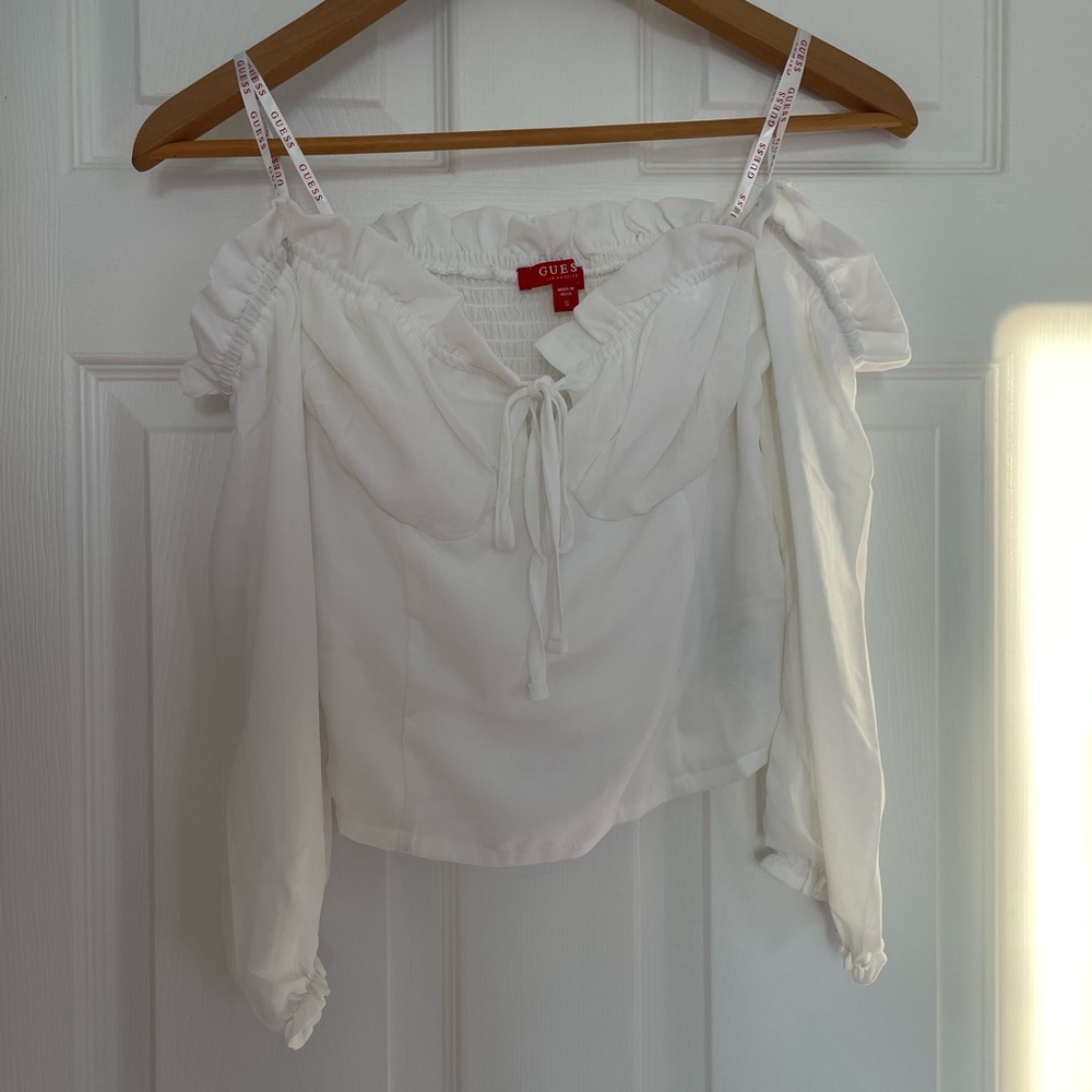 Guess Off the Shoulder White Blouse